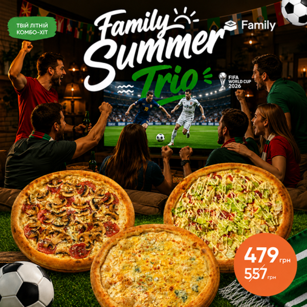 Комбо з 3 х піц family summer trio